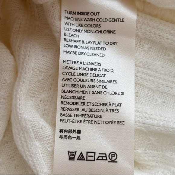 Maeve Rafaela Surplice Wrap Front Sweater Medium Anthropologie Ivory NEW NWT - Picture 7 of 9